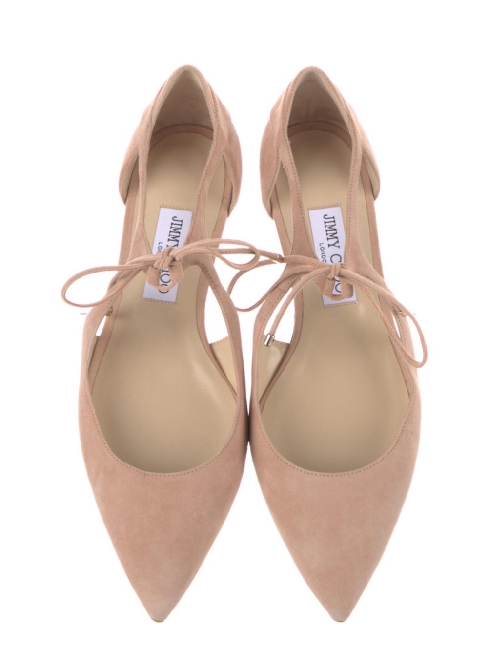 Jimmy Choo Blush Suede D’Orsay Flats - Picture 3 of 5